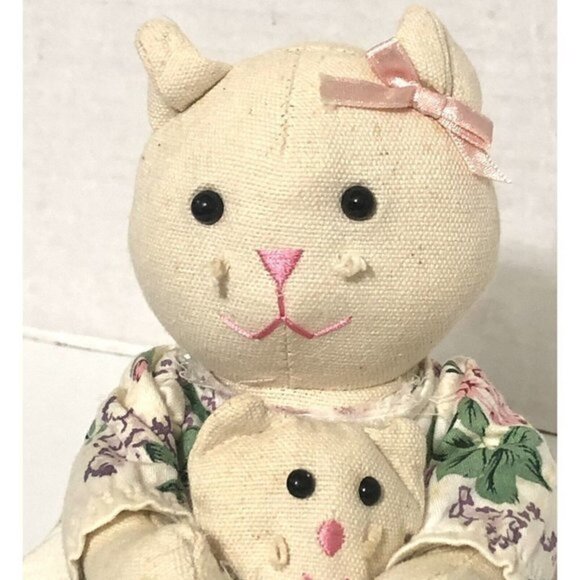 Cat Mom with Kitten Plush Toy Stuffed Animal 9.5” - Picture 3 of 9